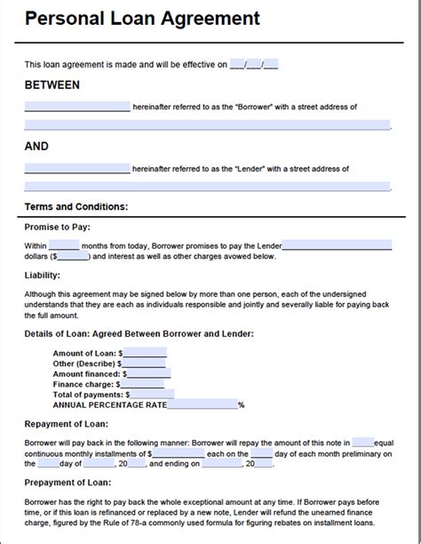 Conditions for this loan are as follows: loan-agreement-form202 | Contract template, Personal loans ...