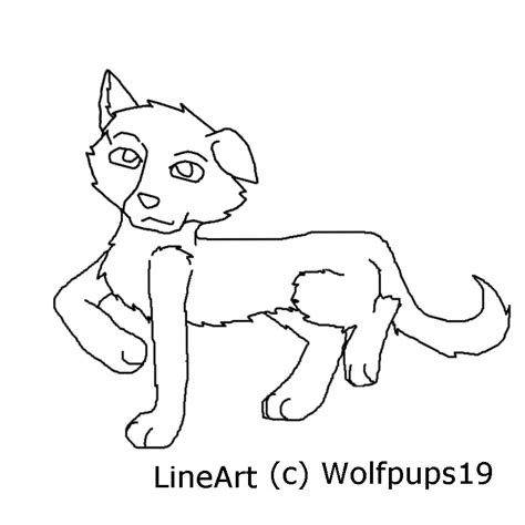Wolf Pup Lineart By Cipisis Sketch On Deviantart