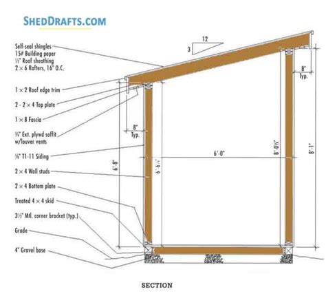 6×10 Lean To Firewood Storage Shed Plans