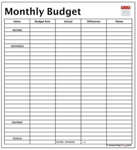 Blank Monthly Budget Worksheet Frugal Fanatic Printable — Db