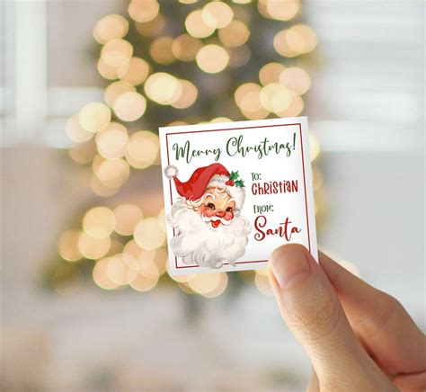 Personalized Christmas Stickers From Santa Christmas T Label
