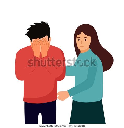 Woman Comforting Depressed Crying Friend Female Stock Vector Royalty