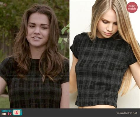 WornOnTV Callies Plaid Tee On The Fosters Maia Mitchell Clothes And Wardrobe From TV