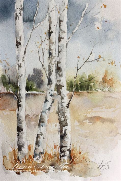 Watercolor Paintings Of Birch Trees