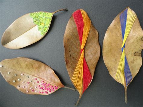 Crafts Made From Leaves Or Thread Design Embroidery Diy Is Fun