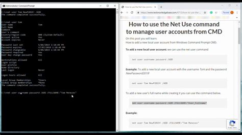 How To Use The Net User Command To Manage User Accounts From Cmd Youtube