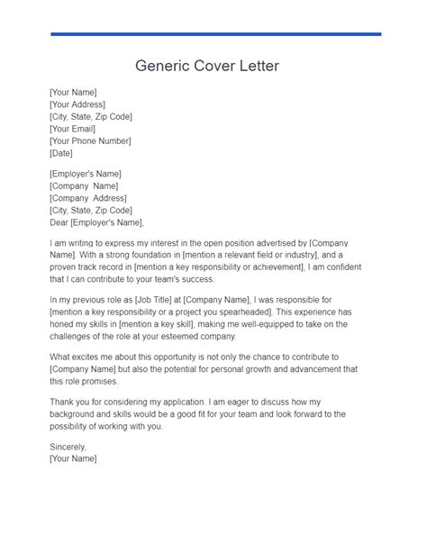 Generic Cover Letter 15 Examples How To Use Pdf