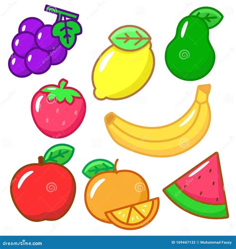 Kawaii Fruit Clipart Images