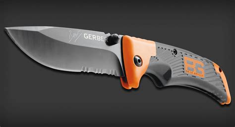 Gerber Bear Grylls Scout Knife Partially Serated Folding Pocket Knife