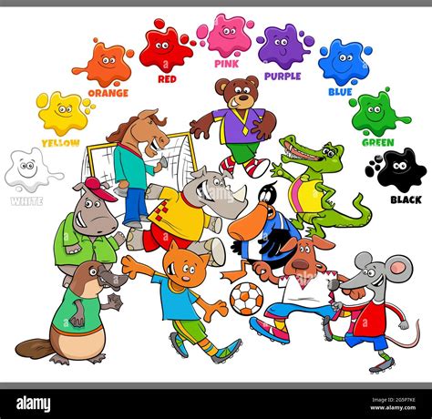 Educational Cartoon Illustration Of Basic Colors For Children With