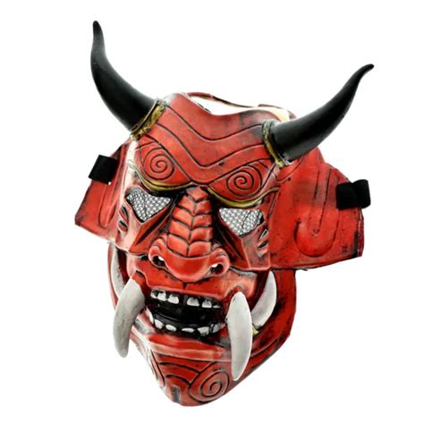Japanese Hannya Mask Noh Demon Oni Samurai Latex Half Vrogue Co
