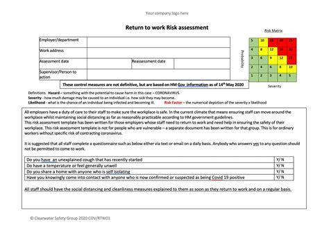 Pre Task Risk Assessment Form Hot Sex Picture