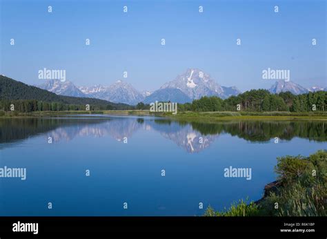 Mt Moran From Oxbow Bend Snake River Grand Teton National Park