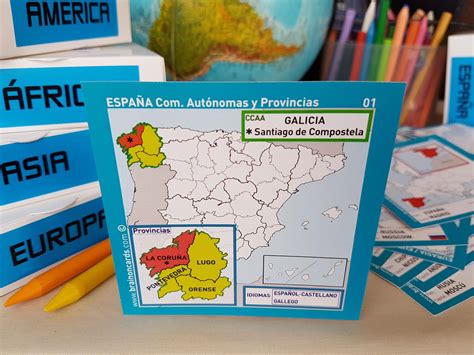 Comunidades Y Provincias De España Cartas Para Aprender ¡jugando