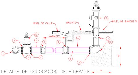 Detail Of Hydrant Installation Cadbull