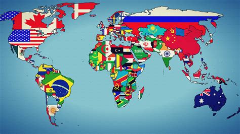 World Map With Flags Photos