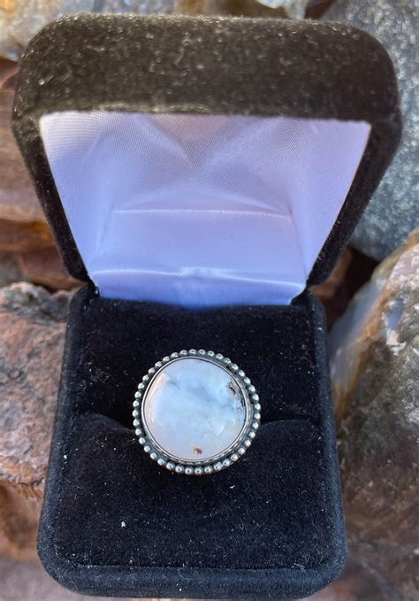 White Buffalo Turquoise Ring Sterling Silver Ring Kingman White