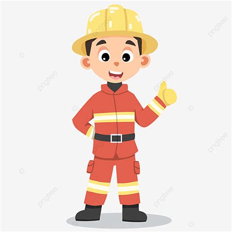 Firefighter Gear Clipart Png Images Firefighter Male In Orange Bunker