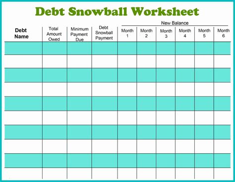 Free Printable Debt Snowball Templates Pdf Excel Worksheet