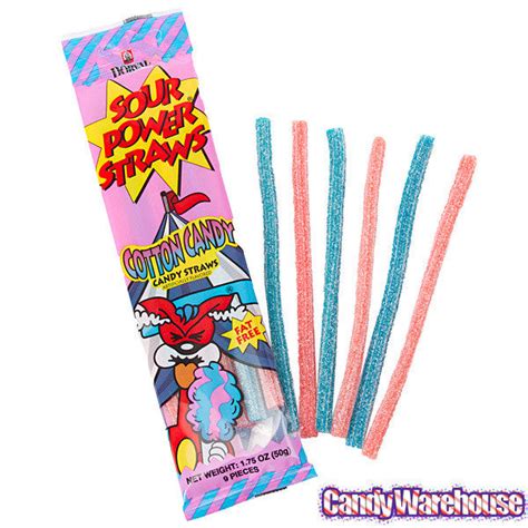 Cotton Candy Sour Power Straws 24ct Snackerzinc