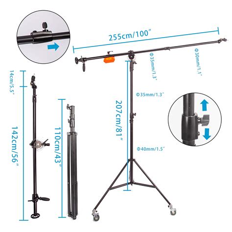 Buy Studio Video Super Heavy Duty Boom Light Stand With Boom Arm