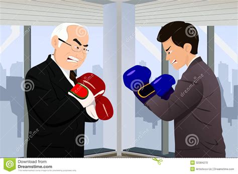 Business Concept Of Two Businessmen Fighting Stock Photo