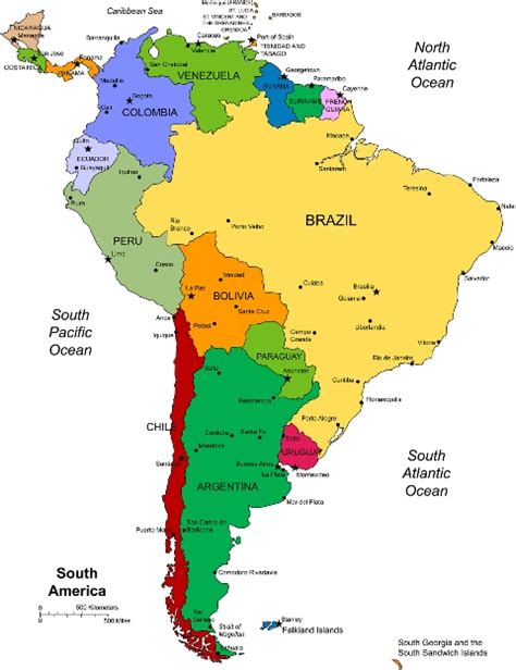 Labeled South America Map Clipart Best