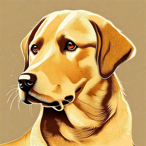Retrato De La Ilustración De Color De Perro Labrador Retriever Foto