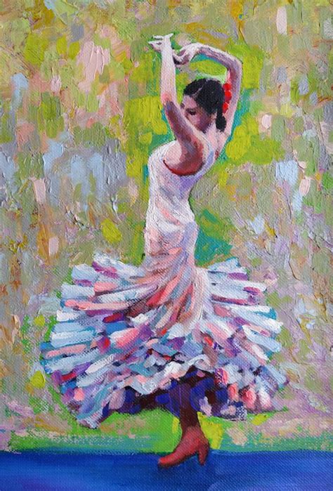 Flamenco Dancer Oil Painting Cuadro De Flamenco En óleo Etsy