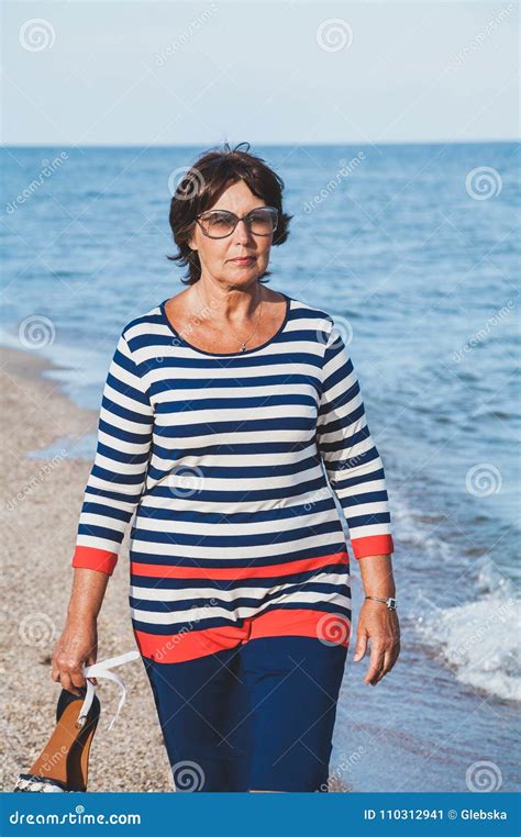 pretty elderly woman on vacation at seaside stock image image of summer pretty 110312941