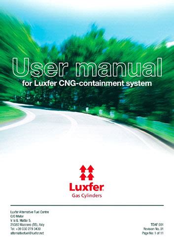 Luxfer Alternative Fuel Systems User Manual Luxfer Gas Cylinders