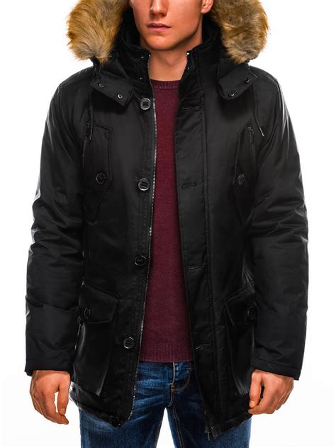 Mens Winter Parka Jacket Black C361 Modone Wholesale Clothing