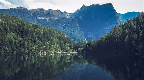 Lake Mountains And Landscape In Piburger Sea Austria Image Free