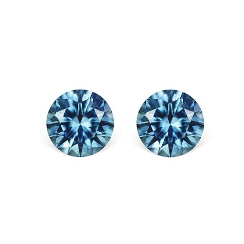 Pair Of Round Blue Montana Sapphire 10 Tcw Americut Gems