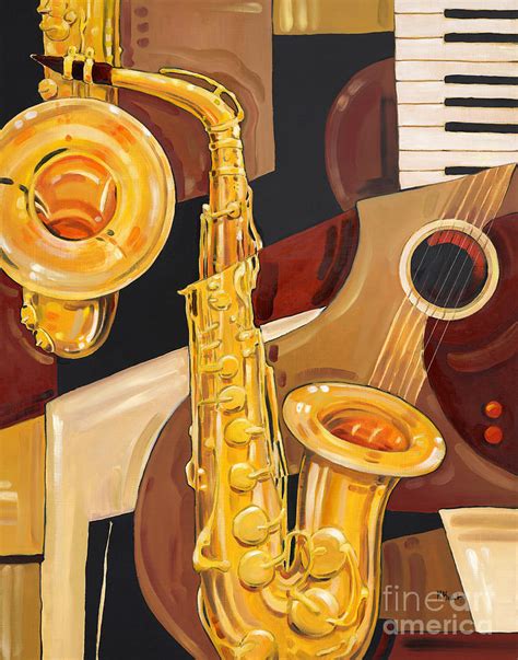 Abstract Saxophone Painting By Paul Brent Fine Art America
