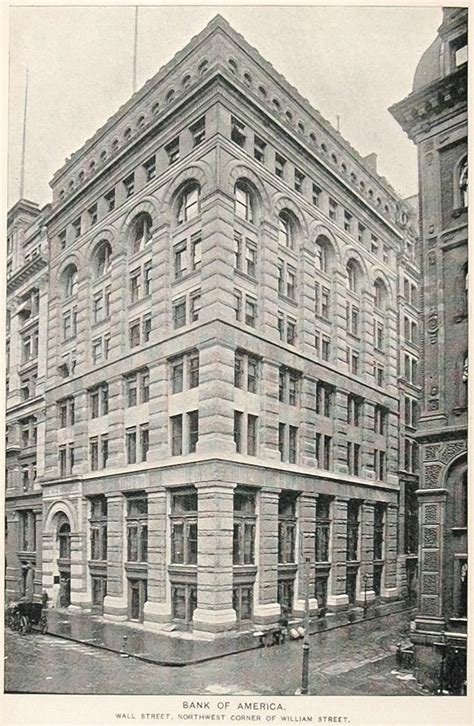 1893 Print Bank Of America Building Wall St New York Original Histori