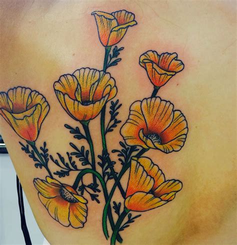 California Poppy Tattoo My First Californiatattoo Poppytattoo Poppy