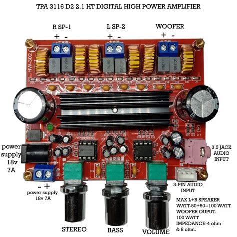 TPA 3116 D2 2 1 HT DIGITAL HIGH POWER AMPLIFIER BOARD Salcon Electronics