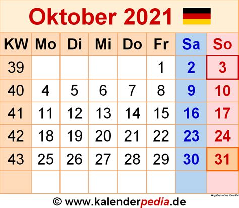Kalender 2021 Oktober Zum Ausdrucken The Beste Kalender Images