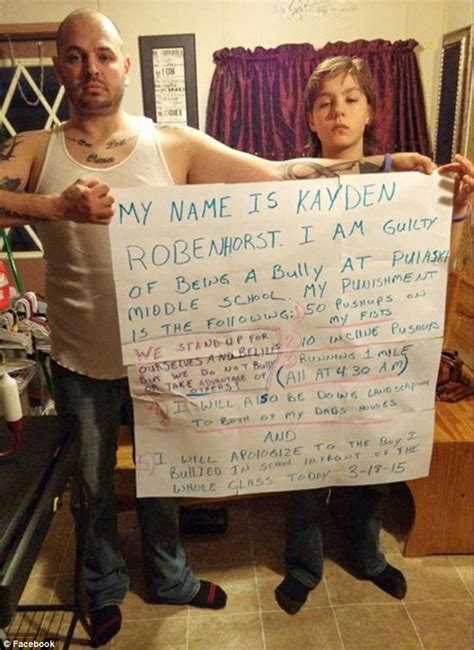 father has epic punishment for bully son posts humiliating punishment picture on facebook