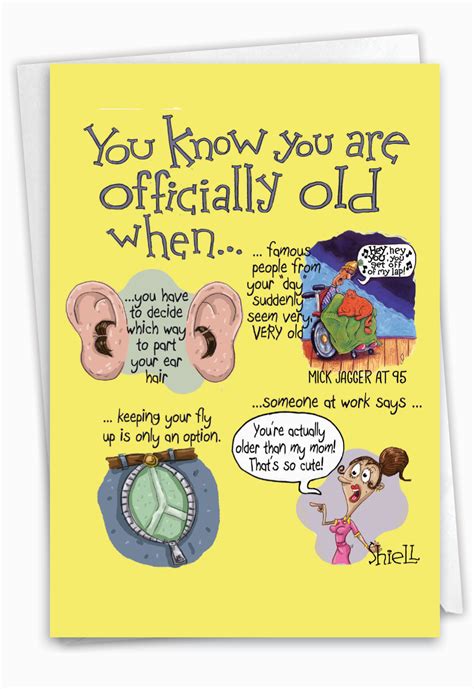 Officially Old Hints Cartoons Birthday Paper Card Mike Shiell