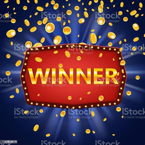 Winner Retro Frame Label Banner Win Congratulations Vintage Frame With