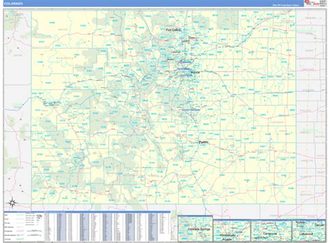 Colorado Zip Code Wall Map Basic Style By Marketmaps Images And