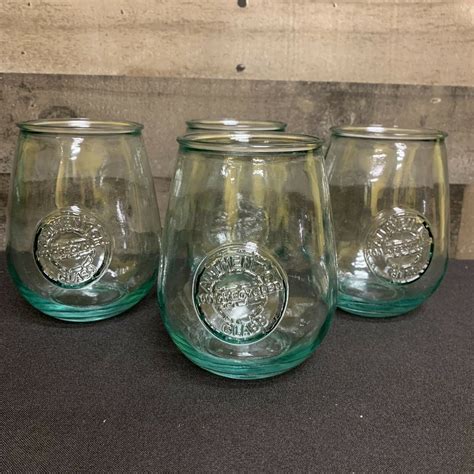 San Miguel Recycled Glass Wide Tumbler Stemless Wine Glasses Etsy