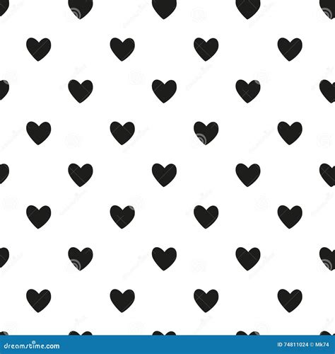 Black Hearts Seamless Pattern Stock Vector Illustration Of Pattern