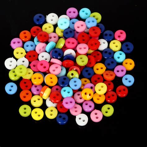 200 Stkspartij 6mm Mini Ronde Hars Tiny Knoppen Naaien Gereedschap