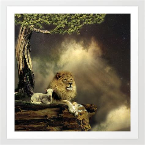 The Lion And The Lamb Art Print By Artistdiane Society6