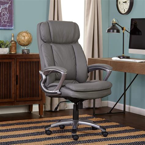 Serta Big And Tall Executive Office Chair Bonded Leather Gray Gray