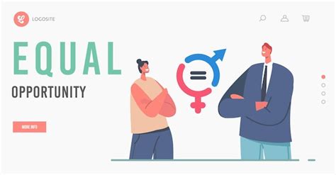 Premium Vector Gender Balance And Equality Landing Page Template Businessman And
