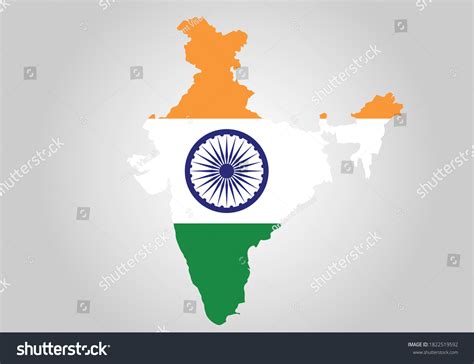 Indian Map Vector Flag Inside Modern Vector có sẵn miễn phí bản quyền